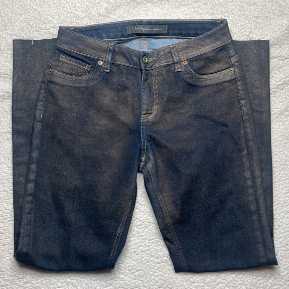 Christopher Blue Denim Jeans Metallic Stretchy material Size 8 - Picture 4 of 10